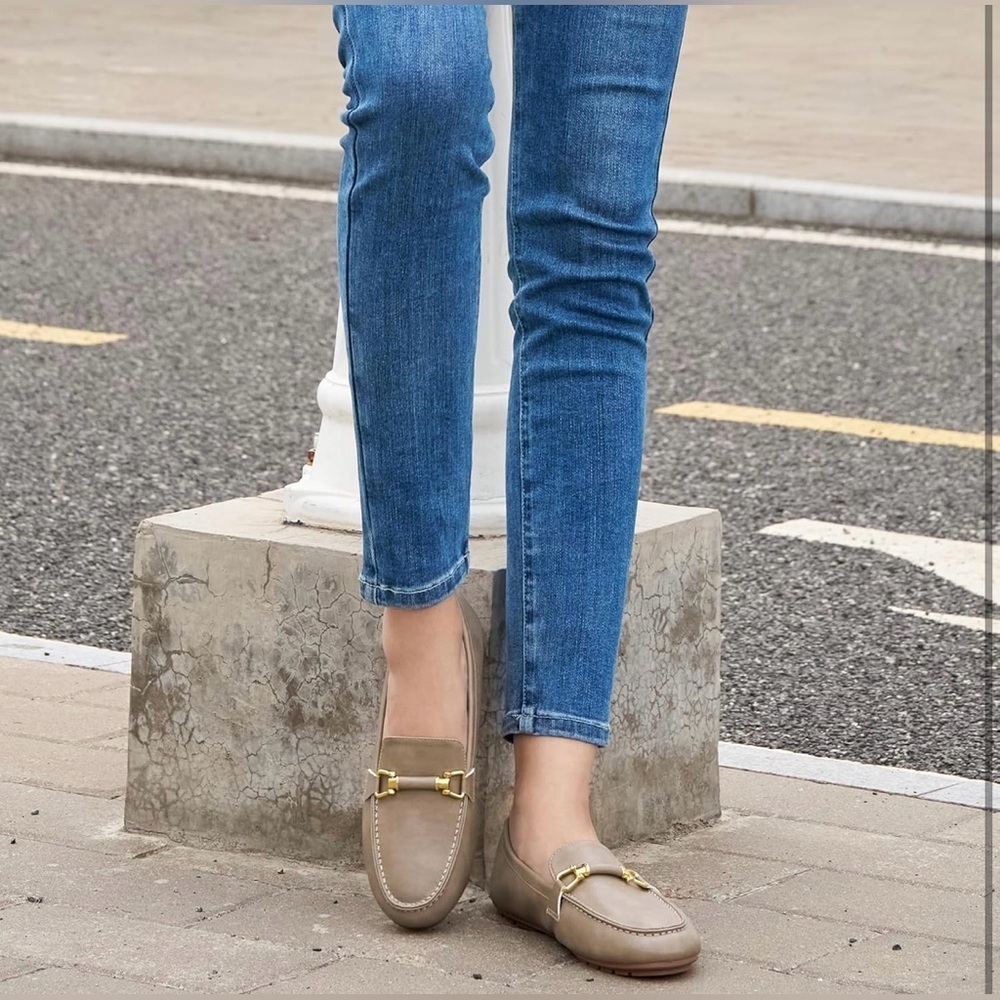 Elegant Taupe Loafers for Women - Picture 2 of 6